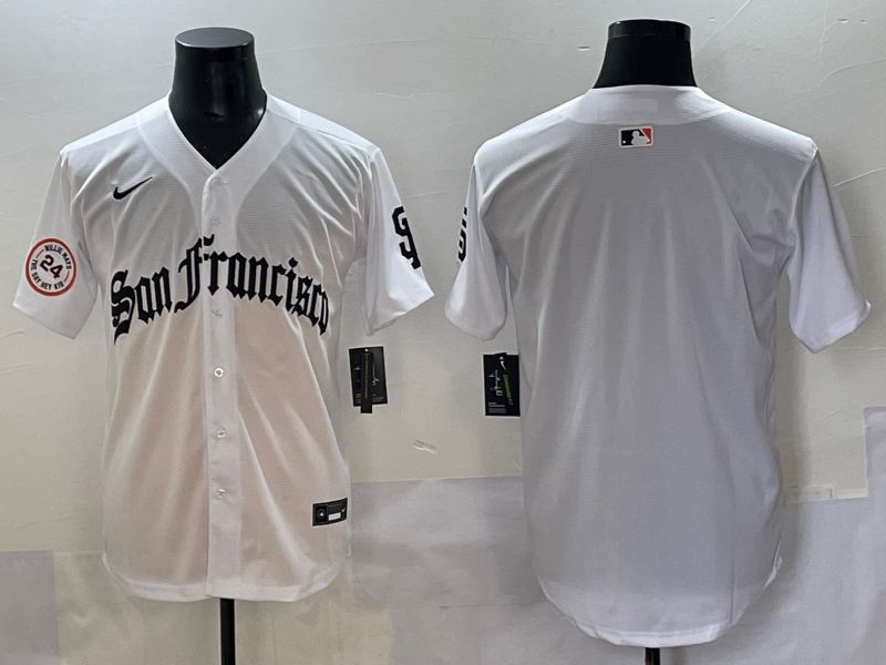 Men 2025 San Francisco Giants Blank White Five generations Joint Name Nike MLB Jersey style 2